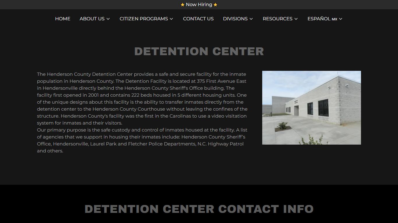 Detention Center - Office of the Sheriff - Henderson County