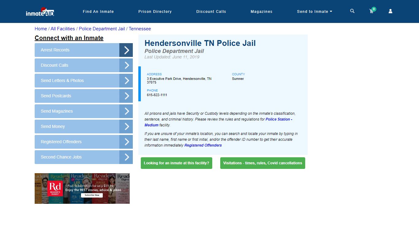 Hendersonville TN Police Jail & Inmate Search - Hendersonville, TN